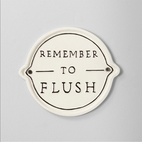 Remember To Flush' Wall Sign White/Black